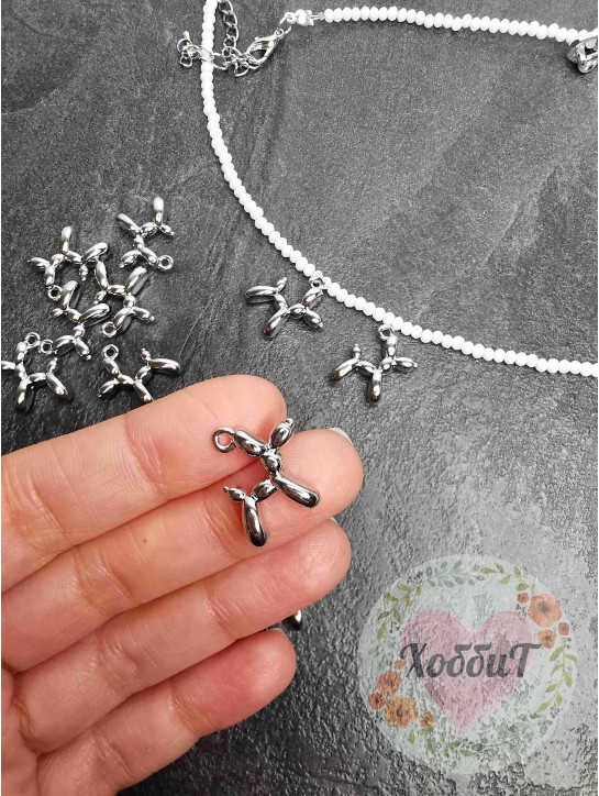 Подвеска "Собачка" 1,6*1,3см (серебро)